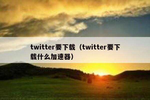 twitter要下载（twitter要下载什么加速器） 第1张