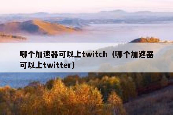 哪个加速器可以上twitch（哪个加速器可以上twitter） 第1张