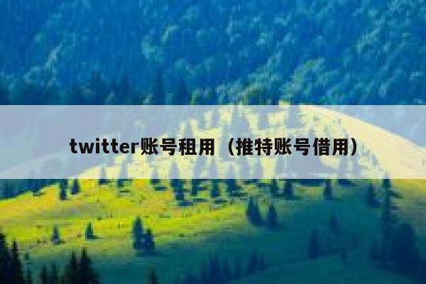 twitter账号租用（推特账号借用） 第1张