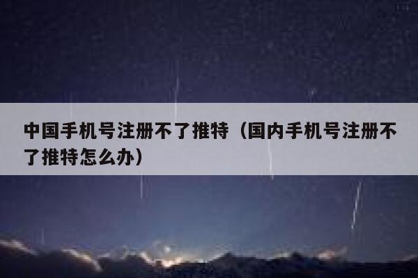 中国手机号注册不了推特（国内手机号注册不了推特怎么办） 第1张