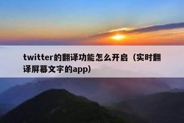 twitter的翻译功能怎么开启（实时翻译屏幕文字的app） 第1张