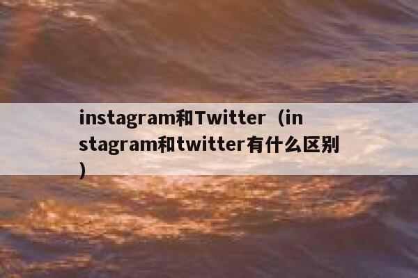 instagram和Twitter（instagram和twitter有什么区别） 第1张