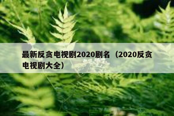 最新反贪电视剧2020剧名（2020反贪电视剧大全） 第1张