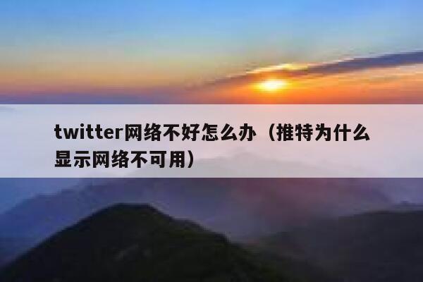 twitter网络不好怎么办（推特为什么显示网络不可用） 第1张