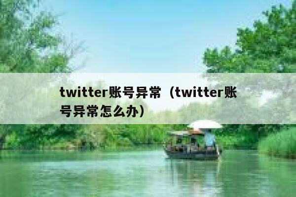 twitter账号异常（twitter账号异常怎么办） 第1张