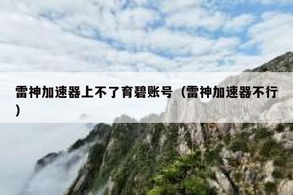雷神加速器上不了育碧账号（雷神加速器不行） 第1张