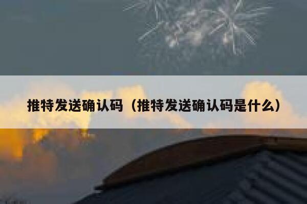推特发送确认码（推特发送确认码是什么） 第1张