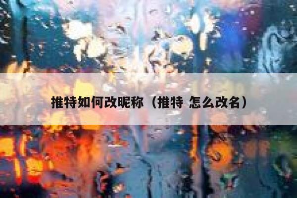 推特如何改昵称（推特 怎么改名） 第1张