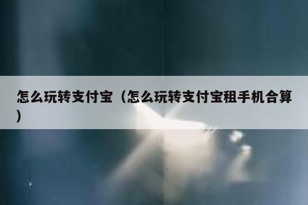 怎么玩转支付宝（怎么玩转支付宝租手机合算） 第1张