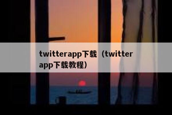 twitterapp下载（twitterapp下载教程） 第1张