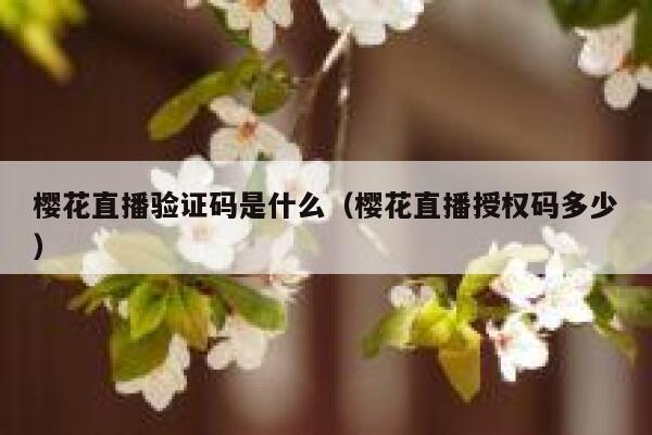 樱花直播验证码是什么(樱花直播授权码多少) 第1张 樱花直播验证码是什么(樱花直播授权码多少) 第1张