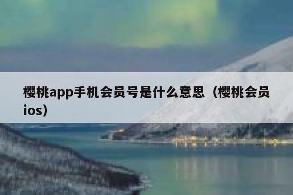 樱桃app手机会员号是什么意思(樱桃会员ios) 第1张 樱桃app手机会员号是什么意思(樱桃会员ios) 第1张