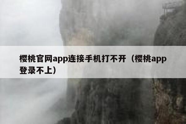樱桃官网app连接手机打不开（樱桃app登录不上） 第1张