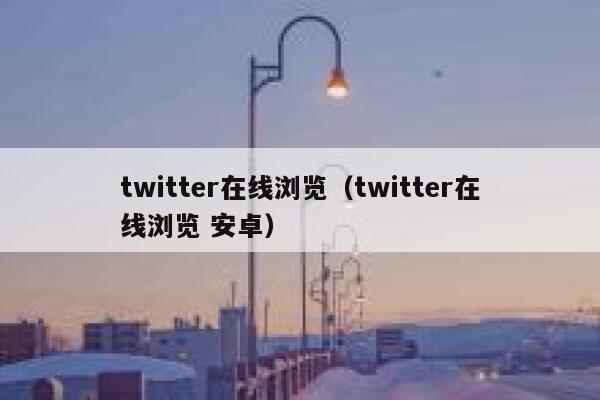 twitter在线浏览（twitter在线浏览 安卓） 第1张