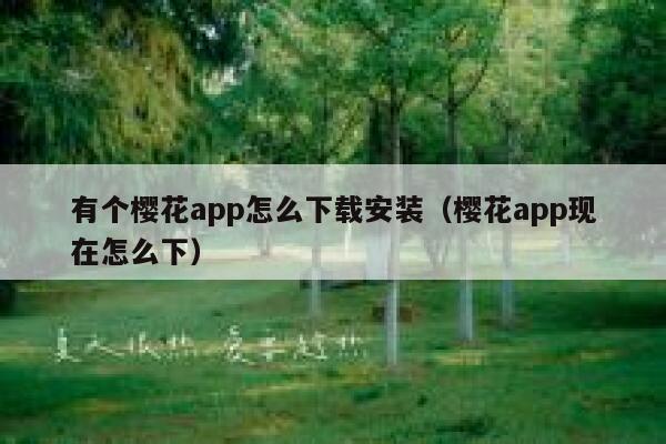 有个樱花app怎么下载安装（樱花app现在怎么下） 第1张