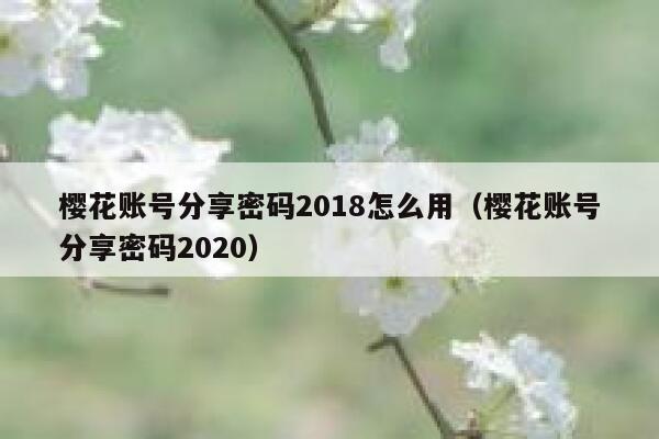 樱花账号分享密码2018怎么用（樱花账号分享密码2020） 第1张