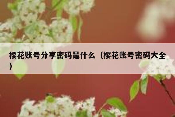 樱花账号分享密码是什么（樱花账号密码大全） 第1张