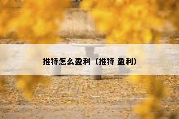 推特怎么盈利（推特 盈利） 第1张