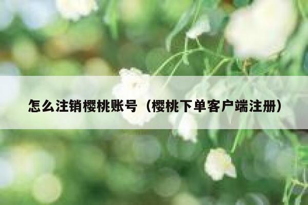 怎么注销樱桃账号（樱桃下单客户端注册） 第1张