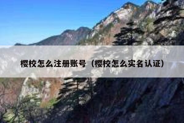 樱校怎么注册账号（樱校怎么实名认证） 第1张