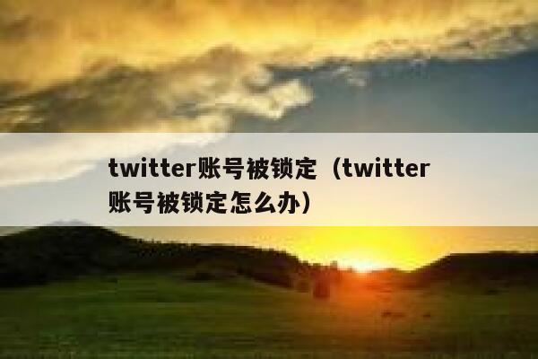 twitter账号被锁定（twitter账号被锁定怎么办） 第1张