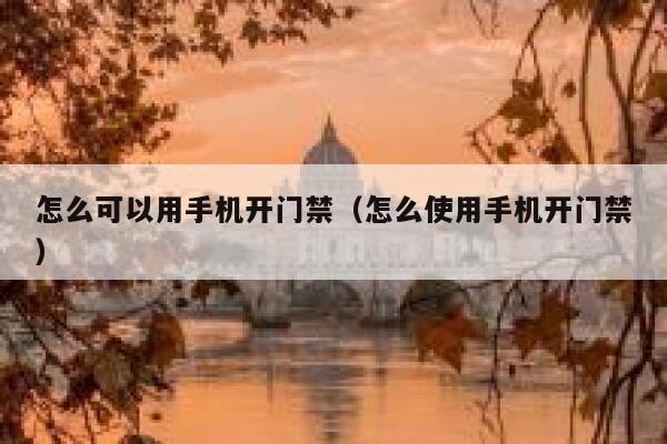 怎么可以用手机开门禁（怎么使用手机开门禁） 第1张