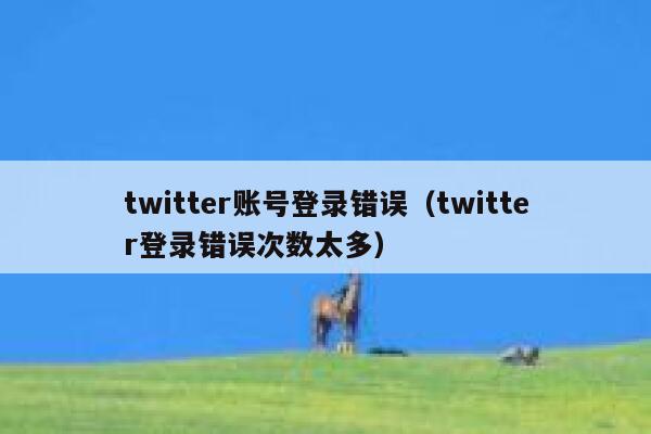 twitter账号登录错误（twitter登录错误次数太多） 第1张
