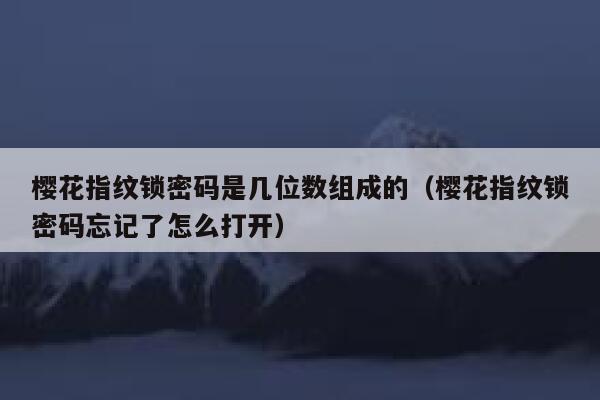樱花指纹锁密码是几位数组成的（樱花指纹锁密码忘记了怎么打开） 第1张