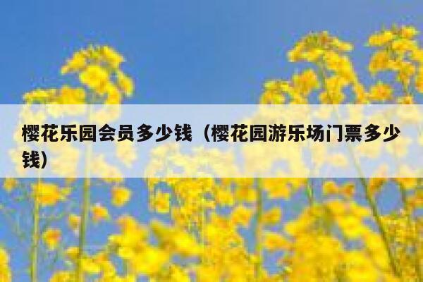 樱花乐园会员多少钱（樱花园游乐场门票多少钱） 第1张