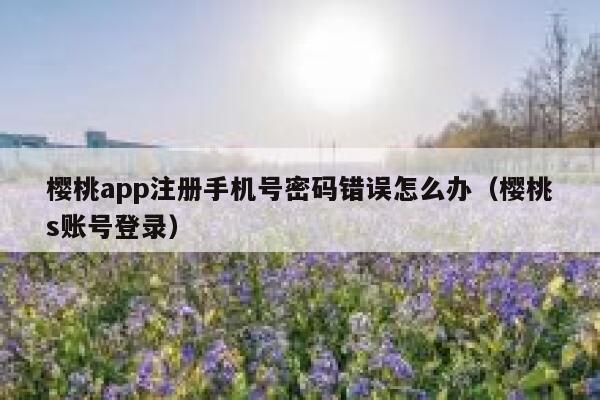 樱桃app注册手机号密码错误怎么办(樱桃s账号登录) 第1张 樱桃app注册手机号密码错误怎么办(樱桃s账号登录) 第1张