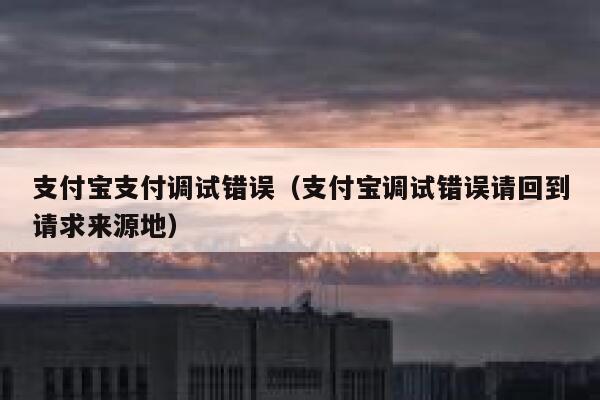 支付宝支付调试错误（支付宝调试错误请回到请求来源地） 第1张