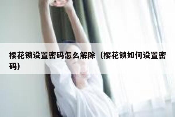 樱花锁设置密码怎么解除（樱花锁如何设置密码） 第1张