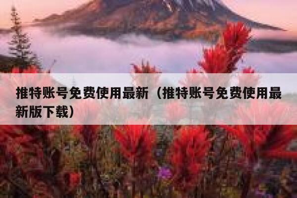 推特账号免费使用最新（推特账号免费使用最新版下载） 第1张
