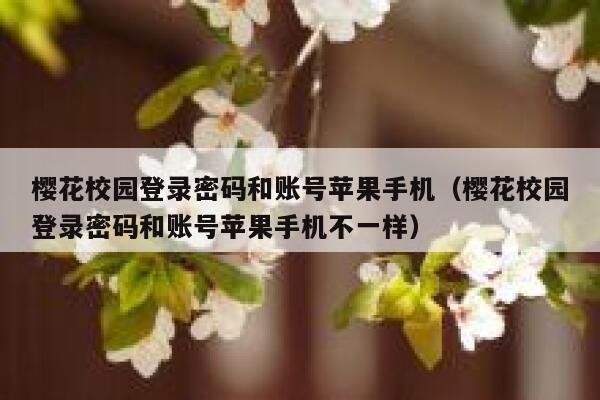 樱花校园登录密码和账号苹果手机(樱花校园登录密码和账号苹果手机不一样) 第1张 樱花校园登录密码和账号苹果手机(樱花校园登录密码和账号苹果手机不一样) 第1张