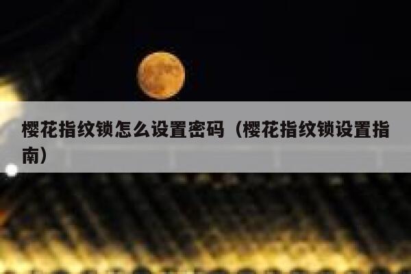 樱花指纹锁怎么设置密码（樱花指纹锁设置指南） 第1张