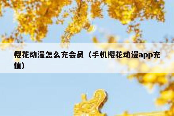 樱花动漫怎么充会员（手机樱花动漫app充值） 第1张