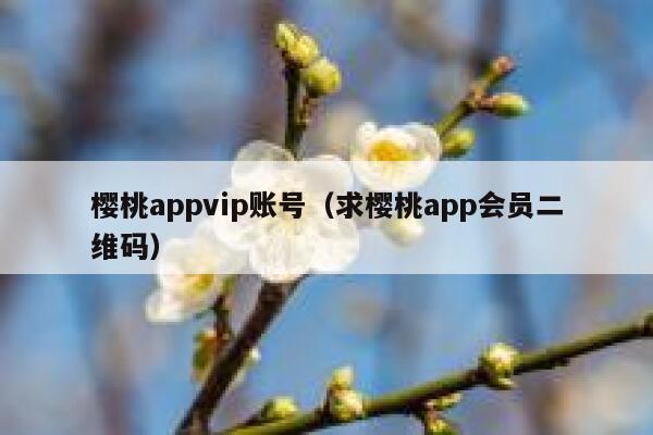 樱桃appvip账号（求樱桃app会员二维码） 第1张