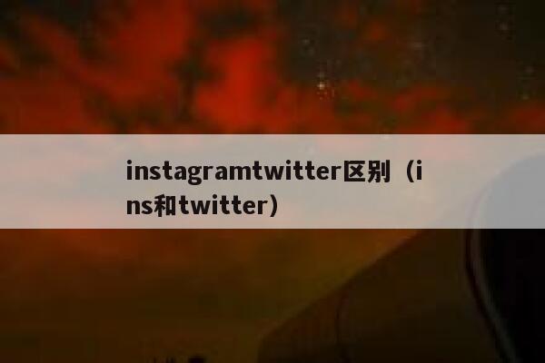 instagramtwitter区别（ins和twitter） 第1张