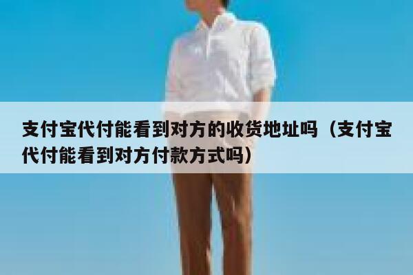 支付宝代付能看到对方的收货地址吗（支付宝代付能看到对方付款方式吗） 第1张
