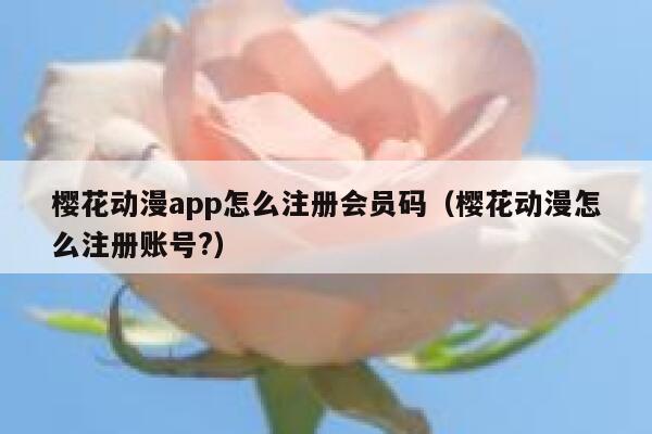 樱花动漫app怎么注册会员码（樱花动漫怎么注册账号?） 第1张