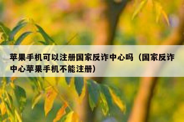 苹果手机可以注册国家反诈中心吗（国家反诈中心苹果手机不能注册） 第1张