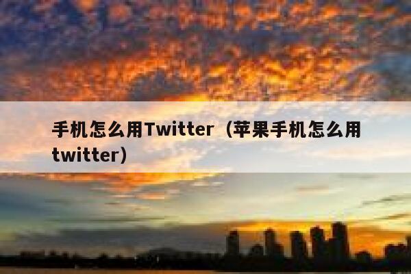 手机怎么用Twitter（苹果手机怎么用twitter） 第1张