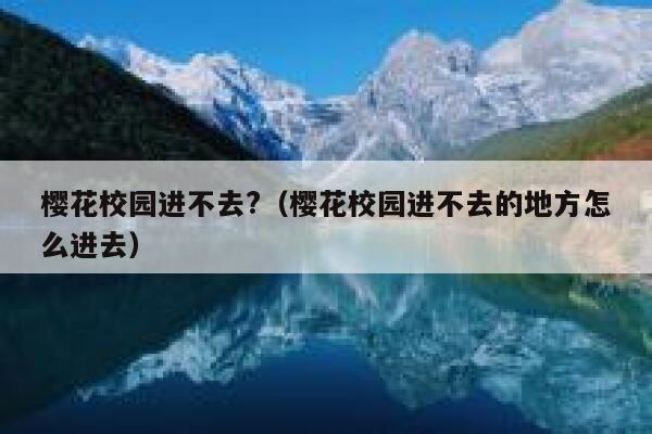 樱花校园进不去?（樱花校园进不去的地方怎么进去） 第1张