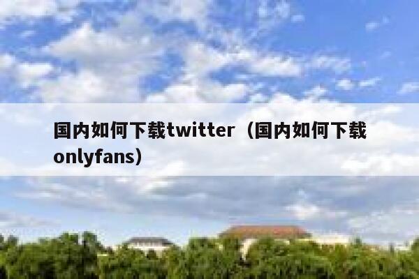 国内如何下载twitter（国内如何下载onlyfans） 第1张