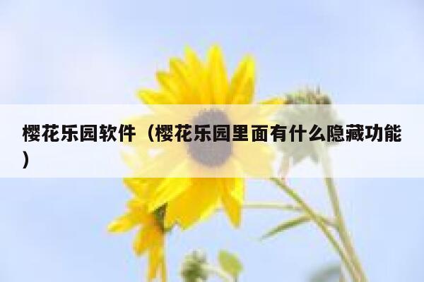 樱花乐园软件（樱花乐园里面有什么隐藏功能） 第1张