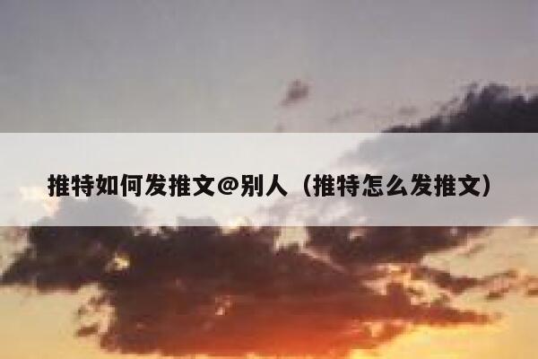 推特如何发推文@别人（推特怎么发推文） 第1张