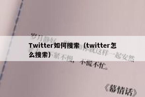 Twitter如何搜索（twitter怎么搜索） 第1张