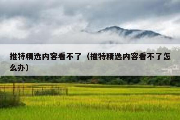 推特精选内容看不了（推特精选内容看不了怎么办） 第1张