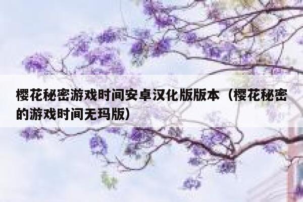 樱花秘密游戏时间安卓汉化版版本（樱花秘密的游戏时间无玛版） 第1张