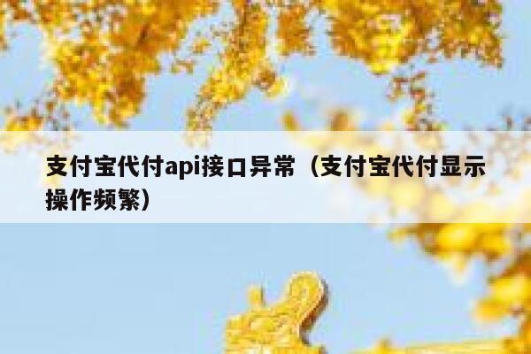 支付宝代付api接口异常（支付宝代付显示操作频繁） 第1张